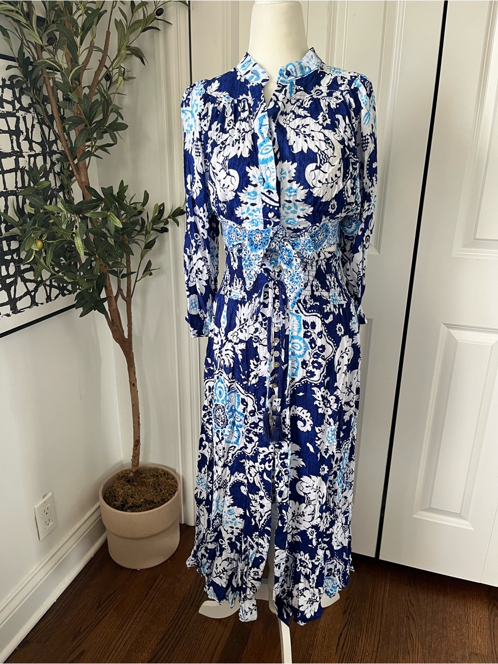 Blue Floral skirt set